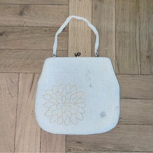 Vintage Magid Made in Japan Beaded Floral Clutch